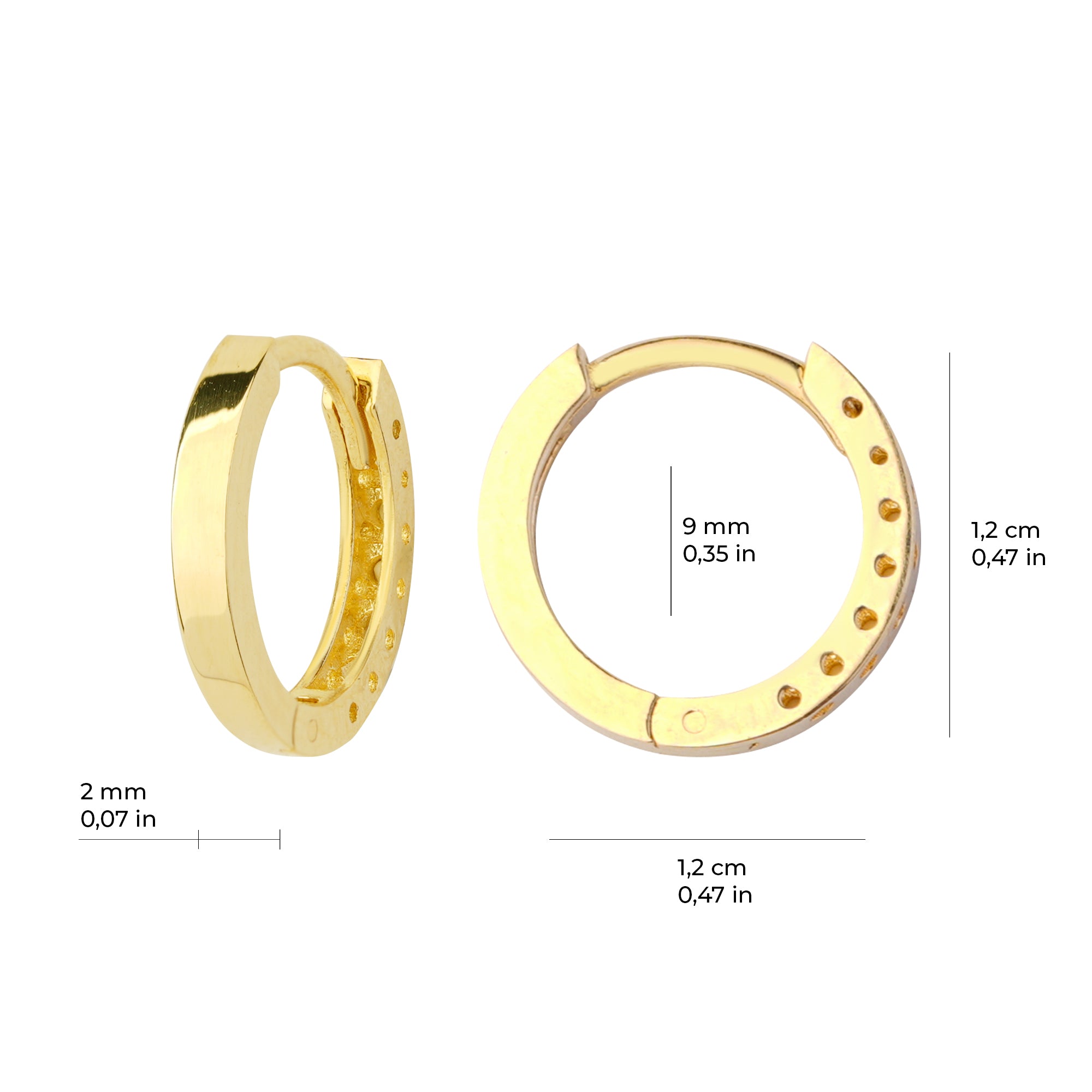 Sade Halka Altın Küpe 14 Ayar