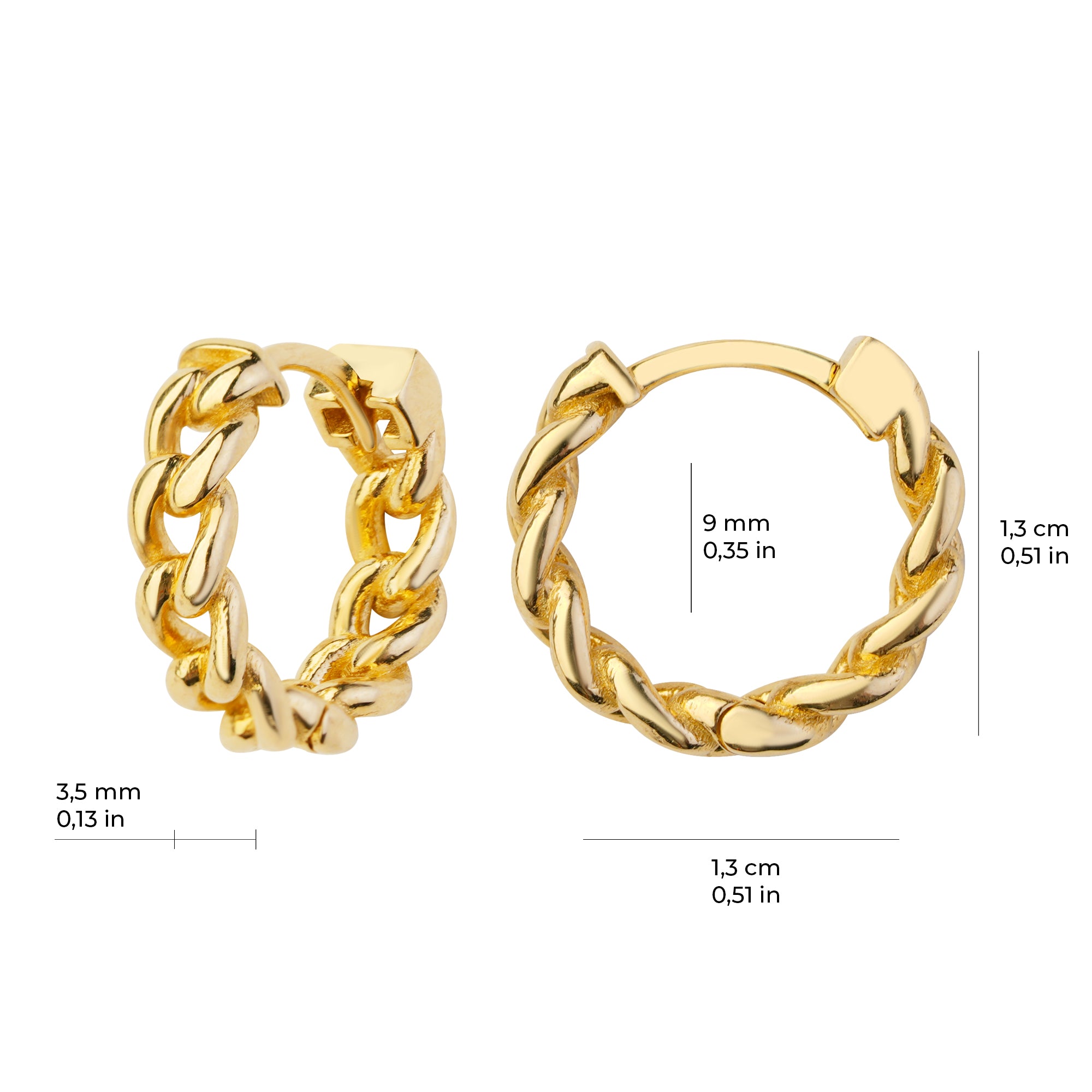 Zincir Halka Altın Küpe 14 Ayar