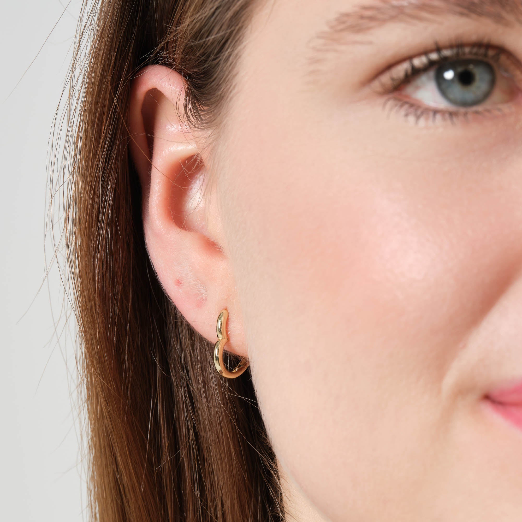 Kalp Halka Altın Küpe 14 Ayar