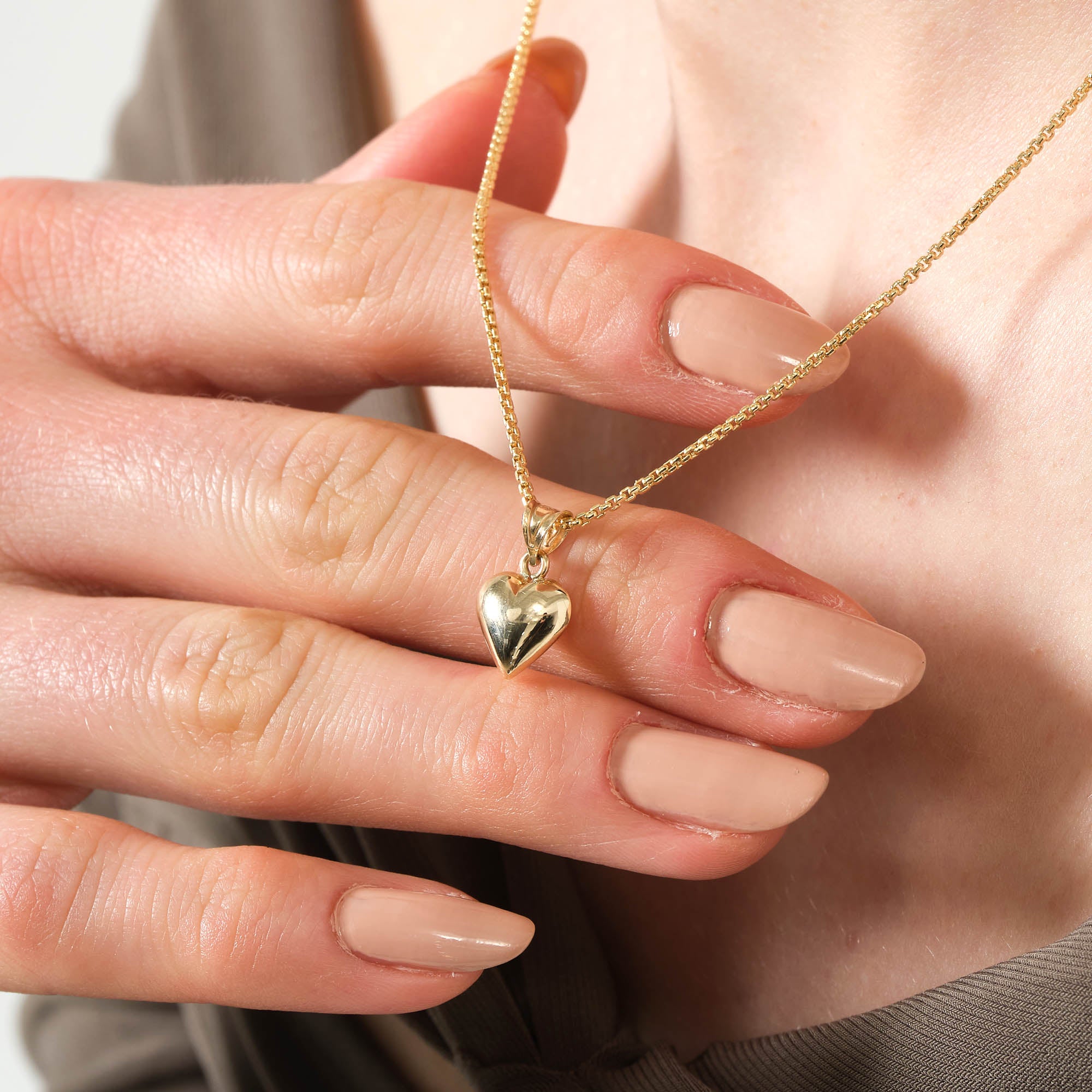 Şişme Kalp Kolye Ucu 14 Ayar