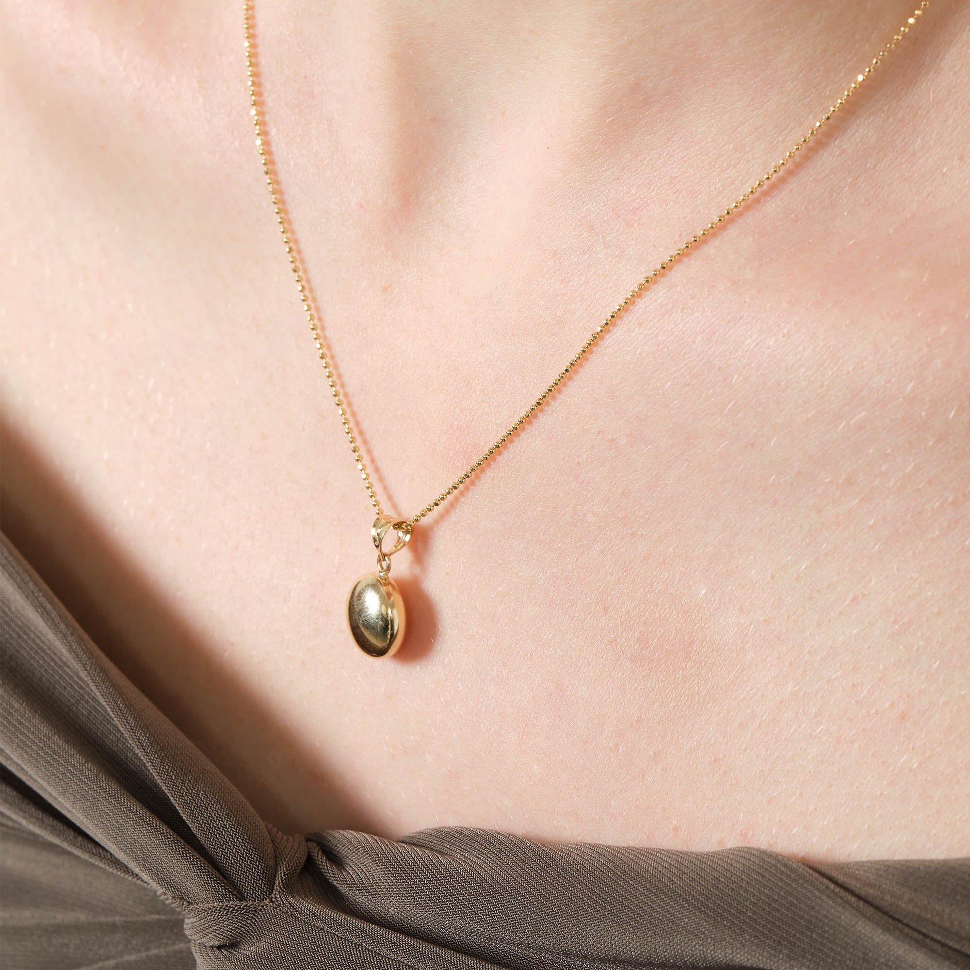 Bonibon Şişme Yuvarlak Altın Kolye Ucu 14 Ayar