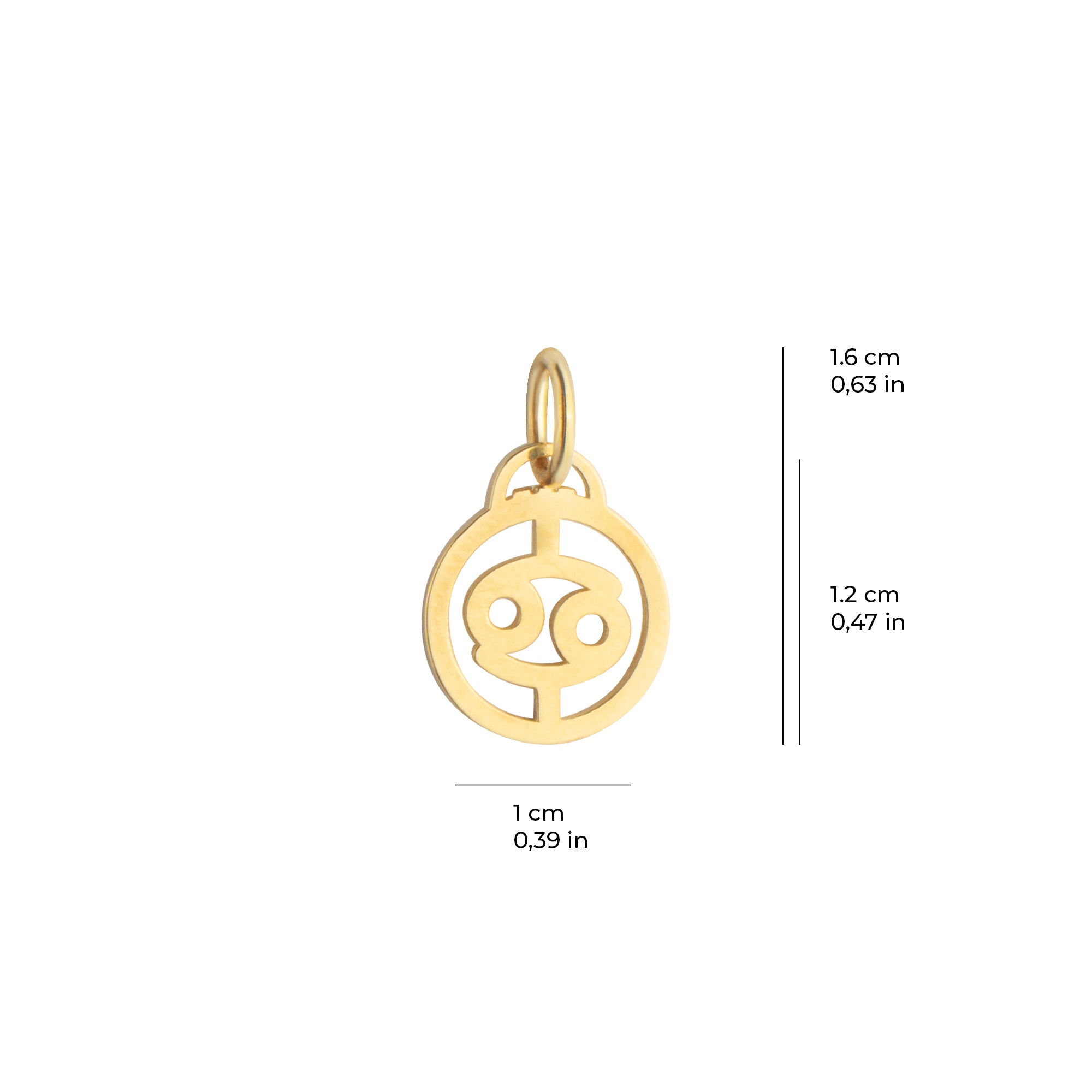 Altın Yengeç Burcu Kolye Ucu 14 Ayar