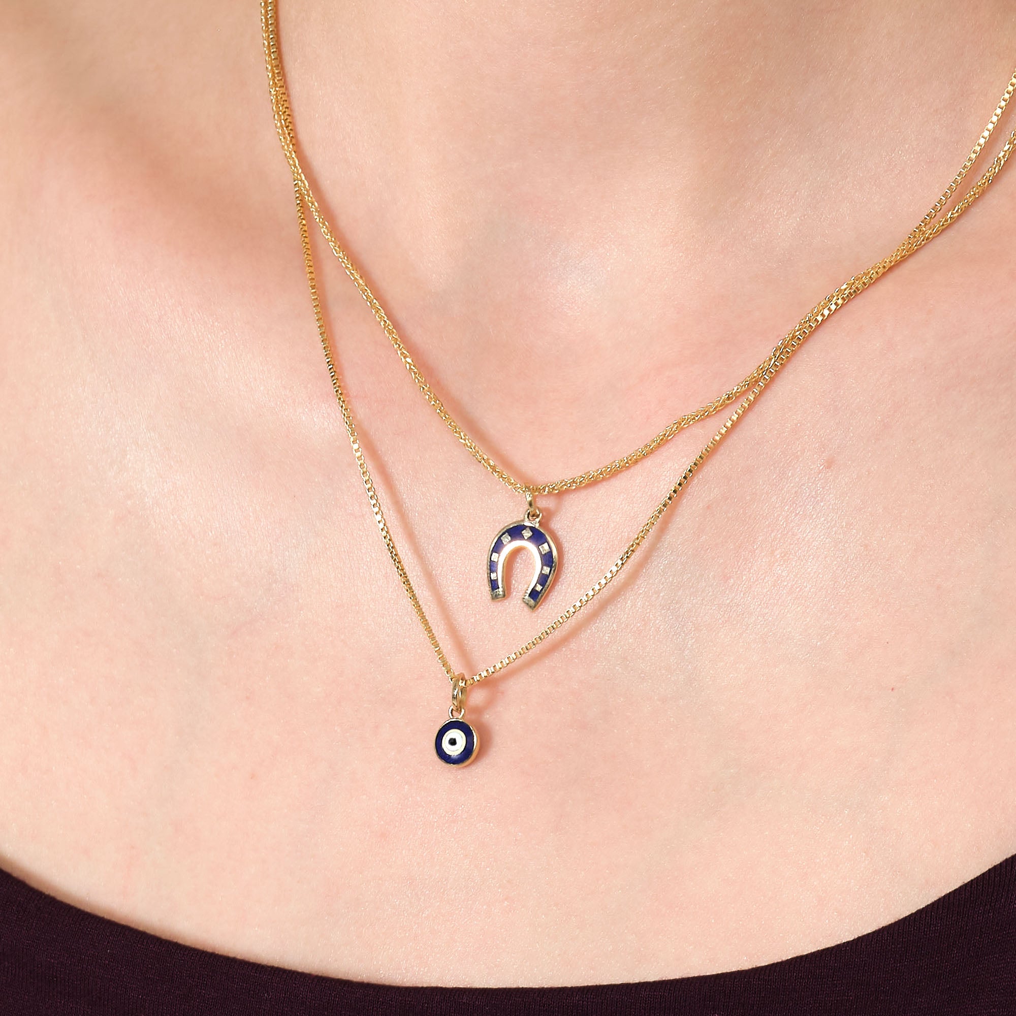 Nal Kolye Ucu Mineli Altın 14 Ayar