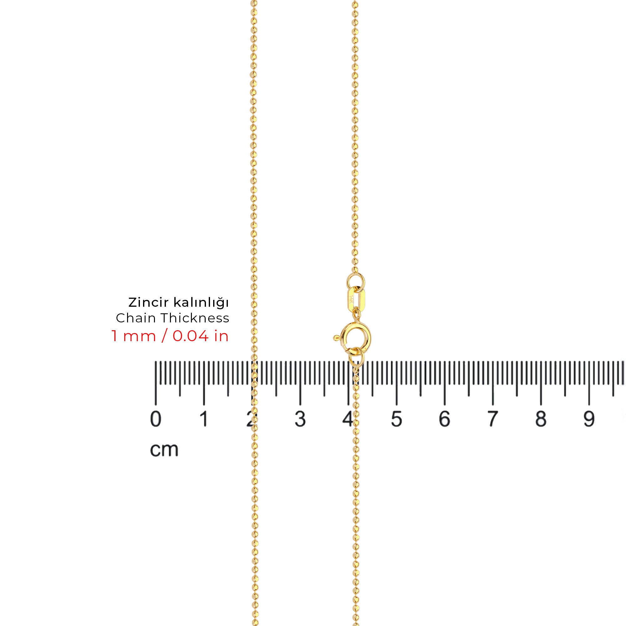 Top Altın Zincir 14 Ayar