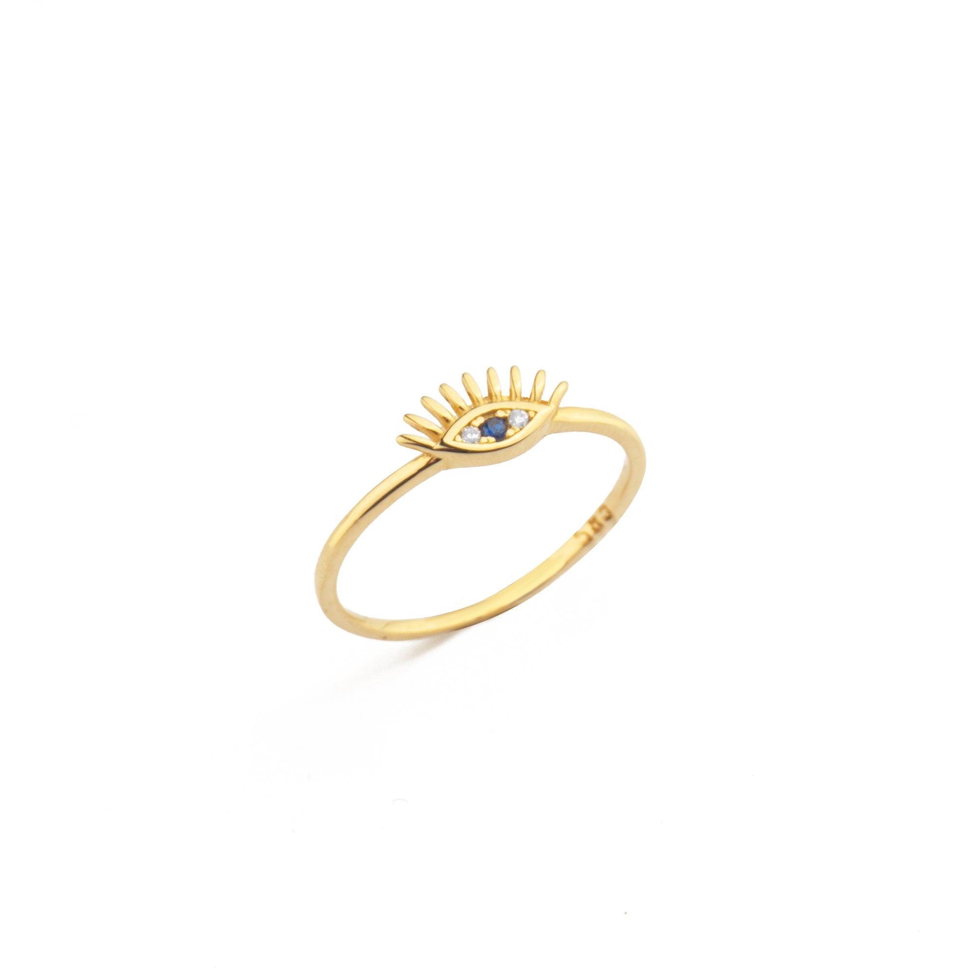 14 Ayar Altın Kirpik Detaylı Mistik Göz Yüzüğü