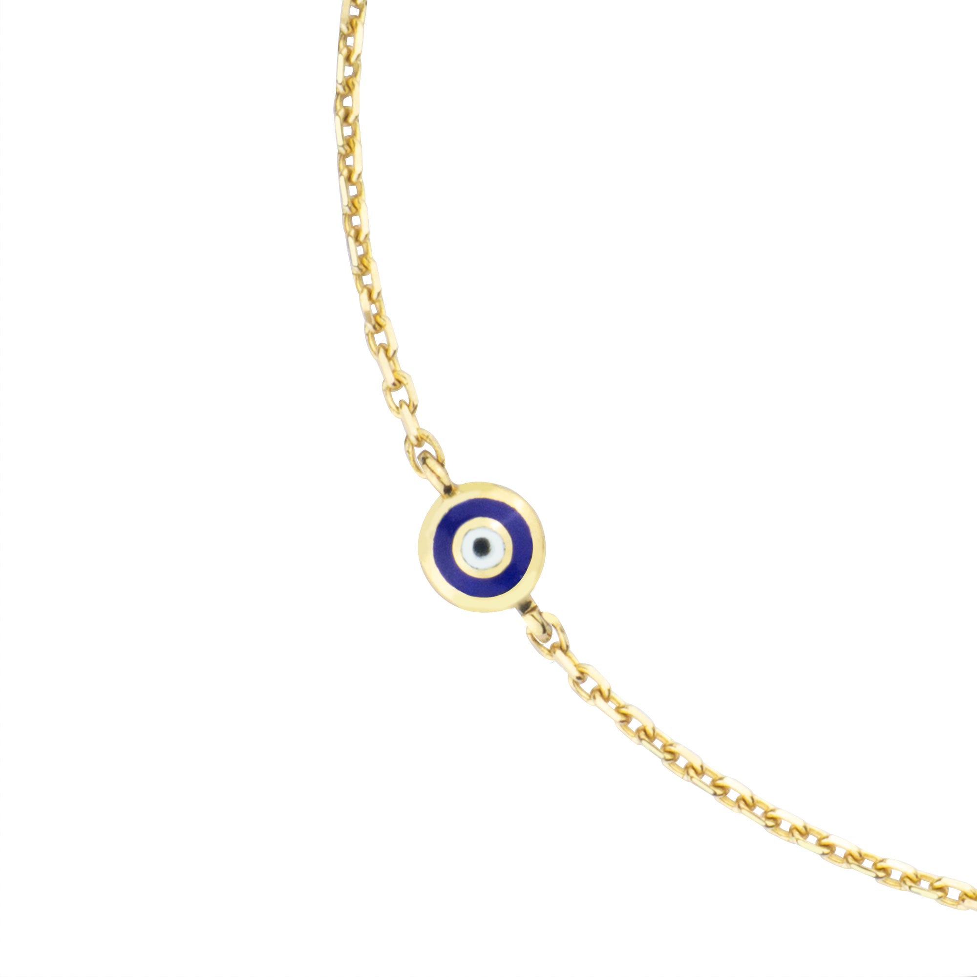 Nazar Boncuğu Altın Bileklik Forse Zincirli Mineli 14 Ayar