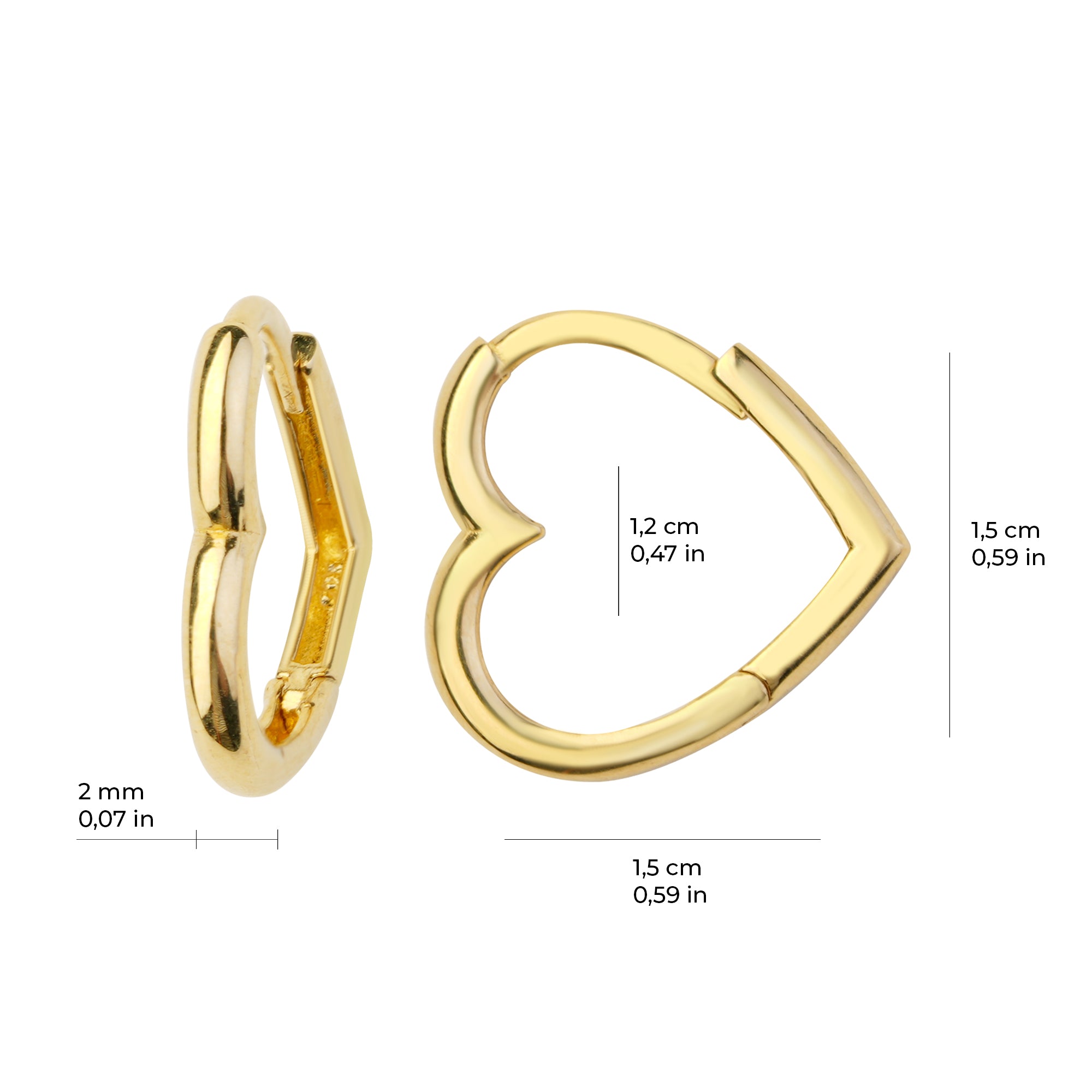 Kalp Halka Altın Küpe 14 Ayar