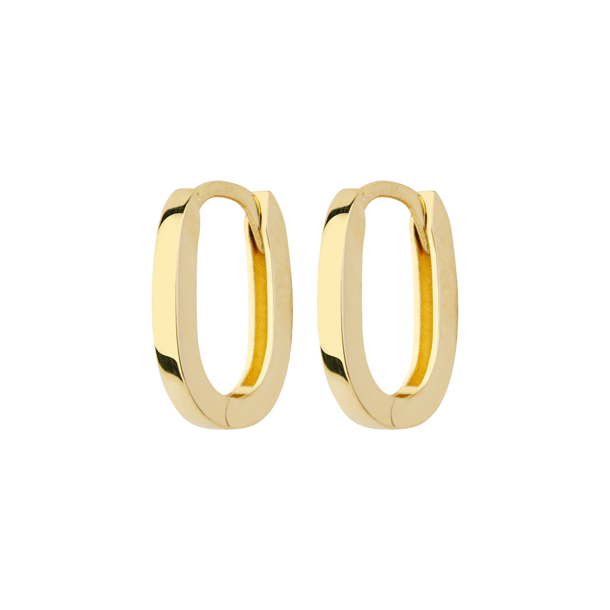 Sade Oval Halka Altın Küpe 14 Ayar