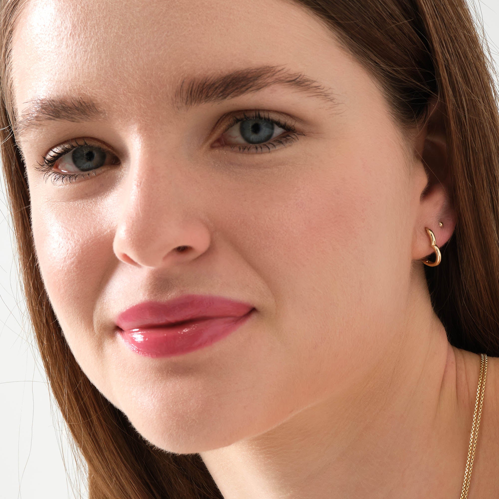 Kalp Halka Altın Küpe 14 Ayar