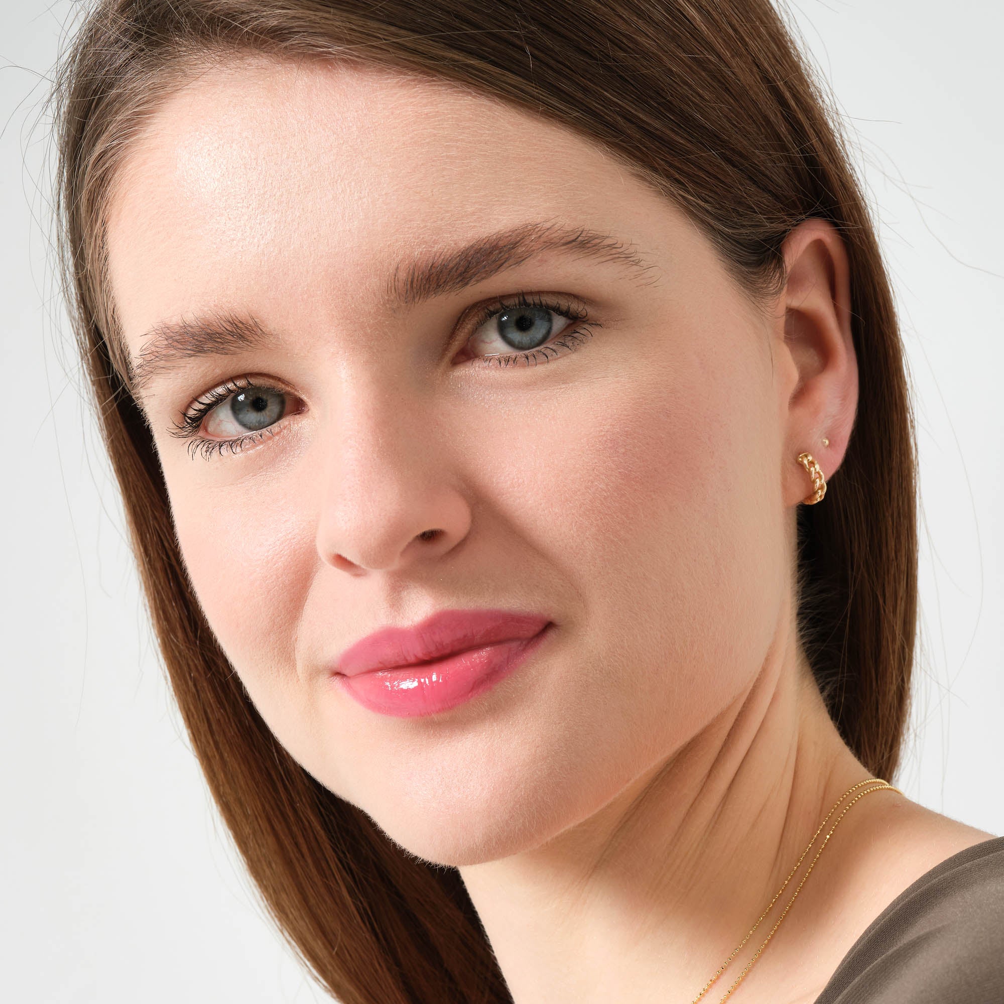 Zincir Halka Altın Küpe 14 Ayar