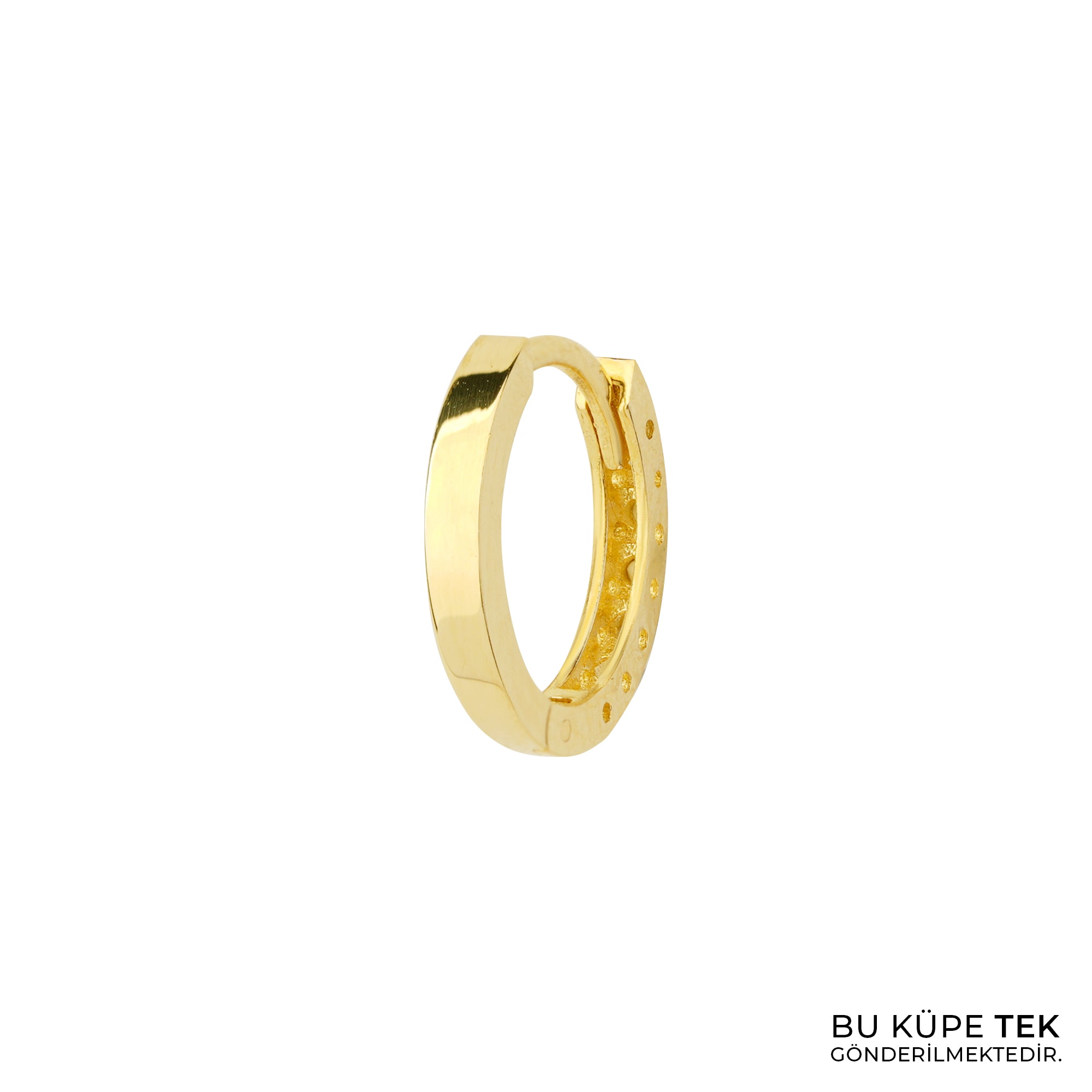 Sade Halka Altın Tek Küpe 14 Ayar