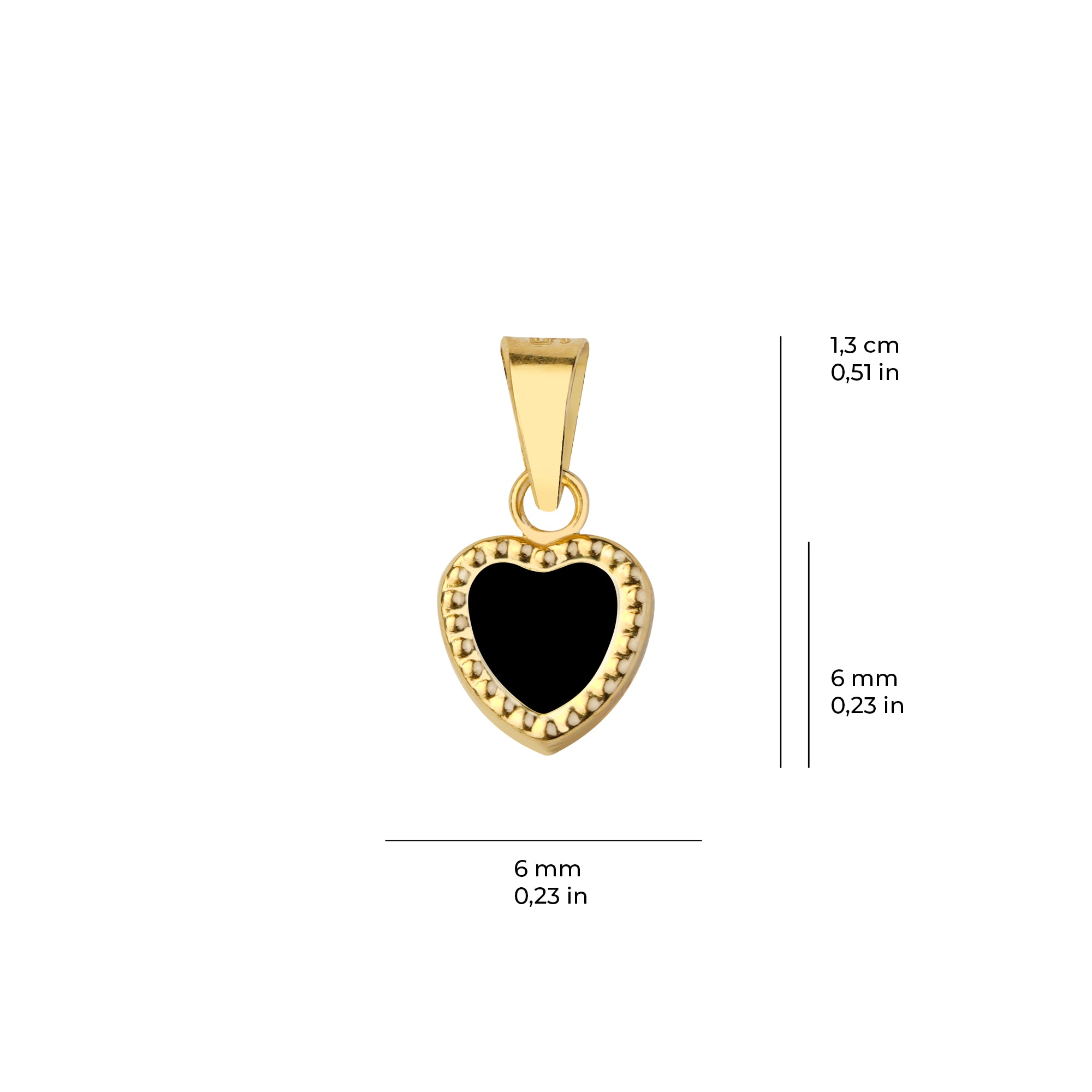 Kalp Altın Kolye Ucu 14 Ayar