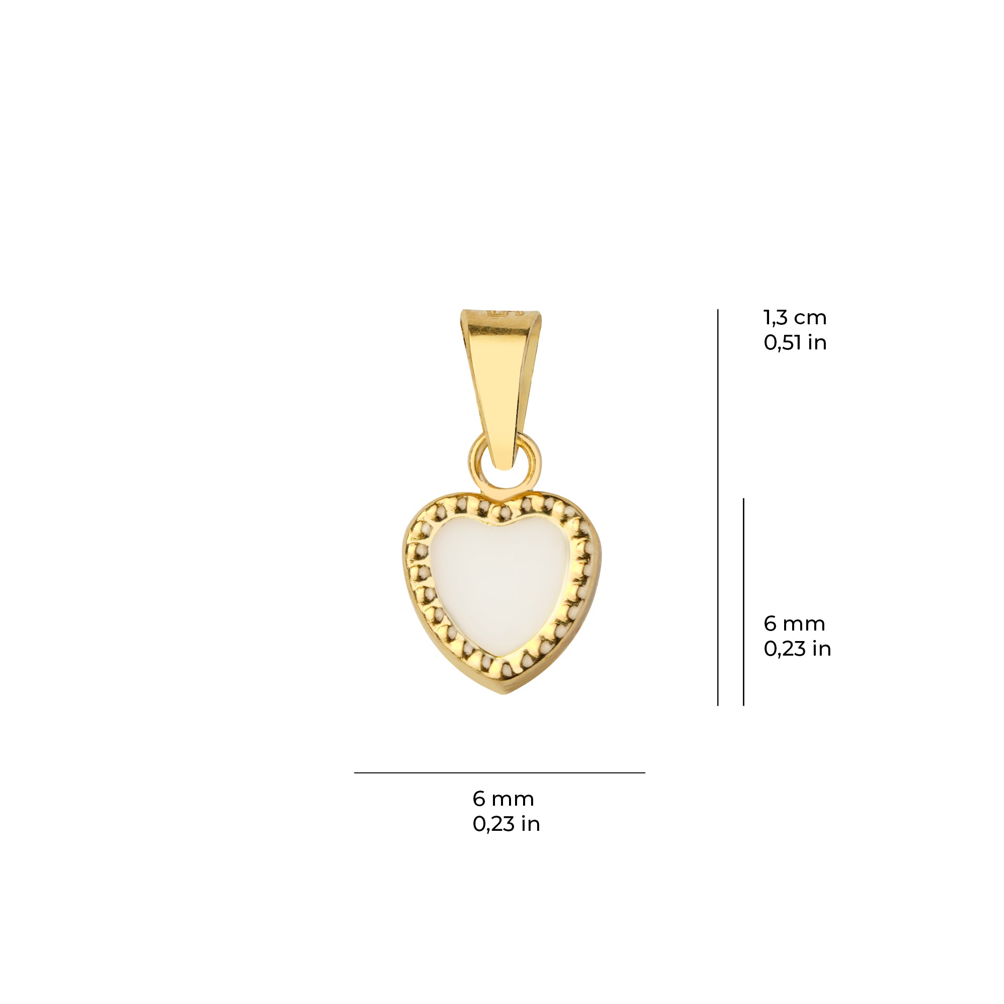 Kalp Altın Kolye Ucu 14 Ayar