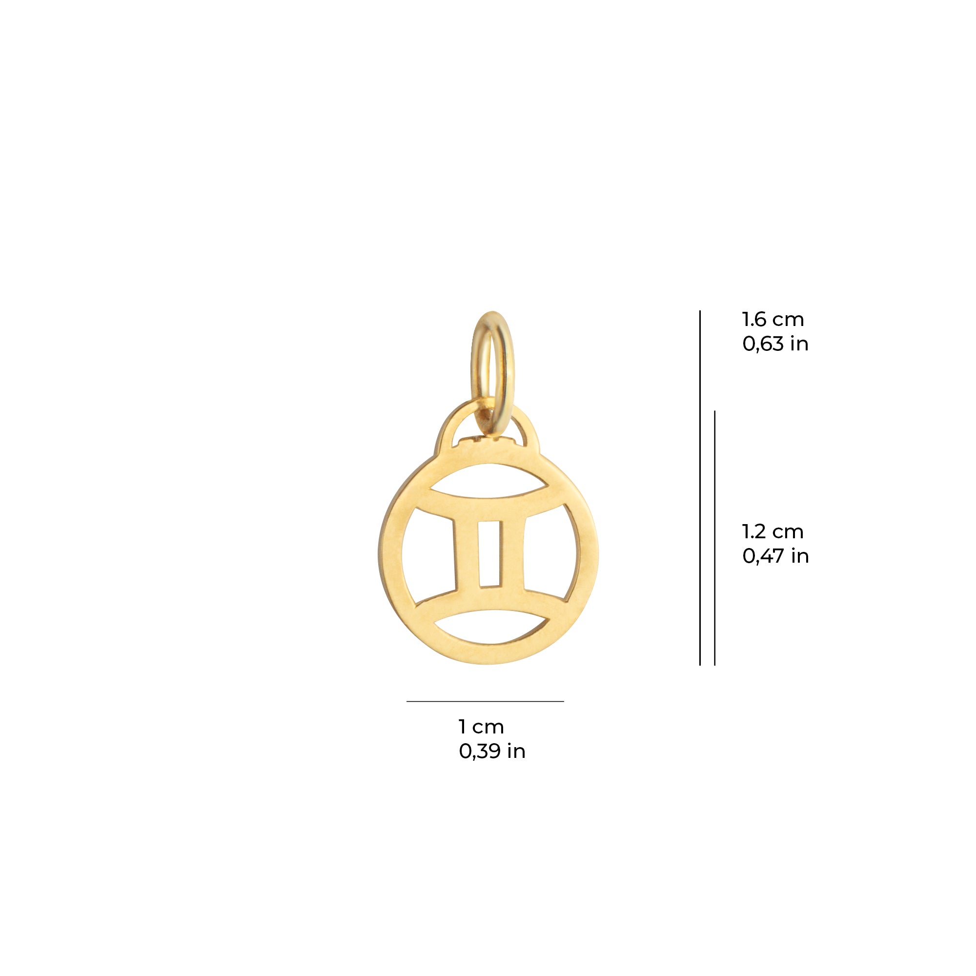 Altın İkizler Burcu Kolye Ucu 14 Ayar