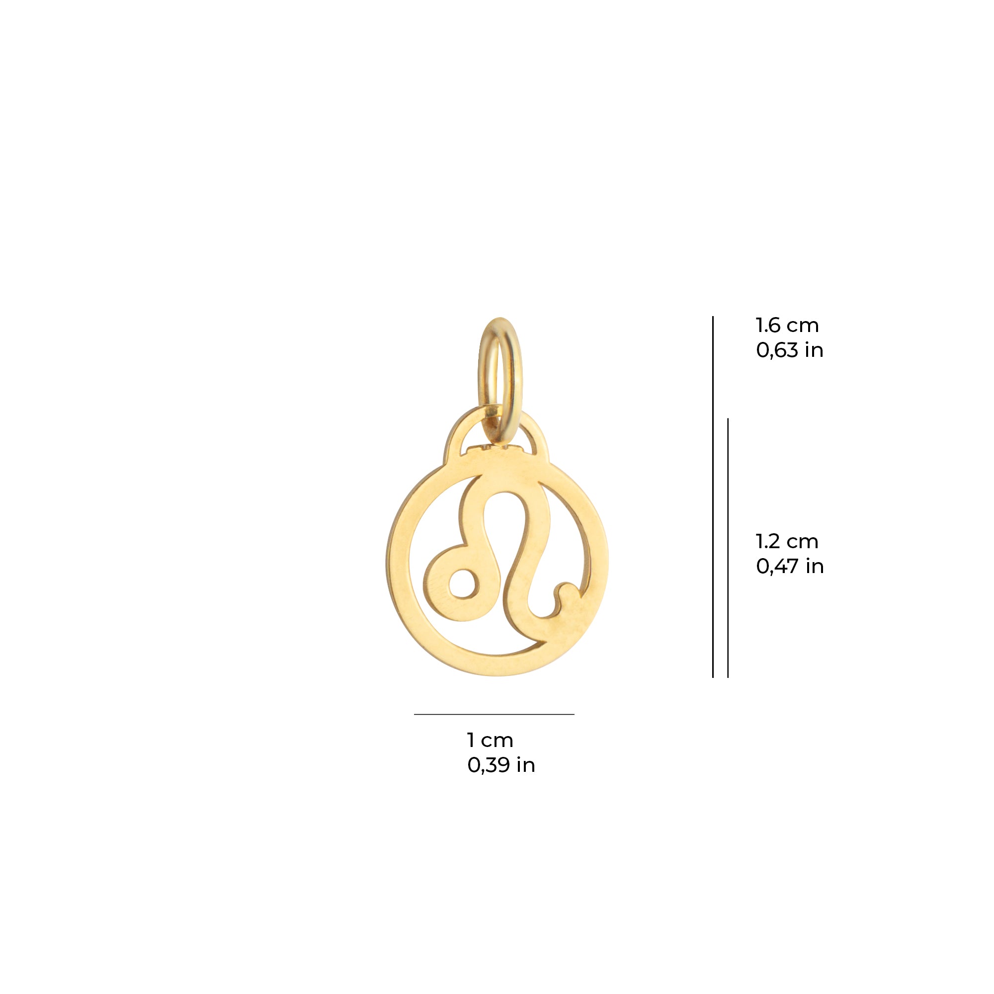 Altın Aslan Burcu Kolye Ucu 14 Ayar