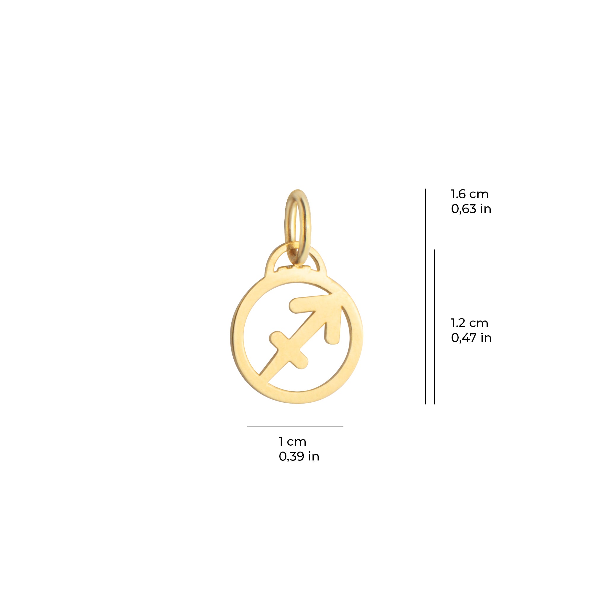 Altın Yay Burcu Kolye Ucu 14 Ayar