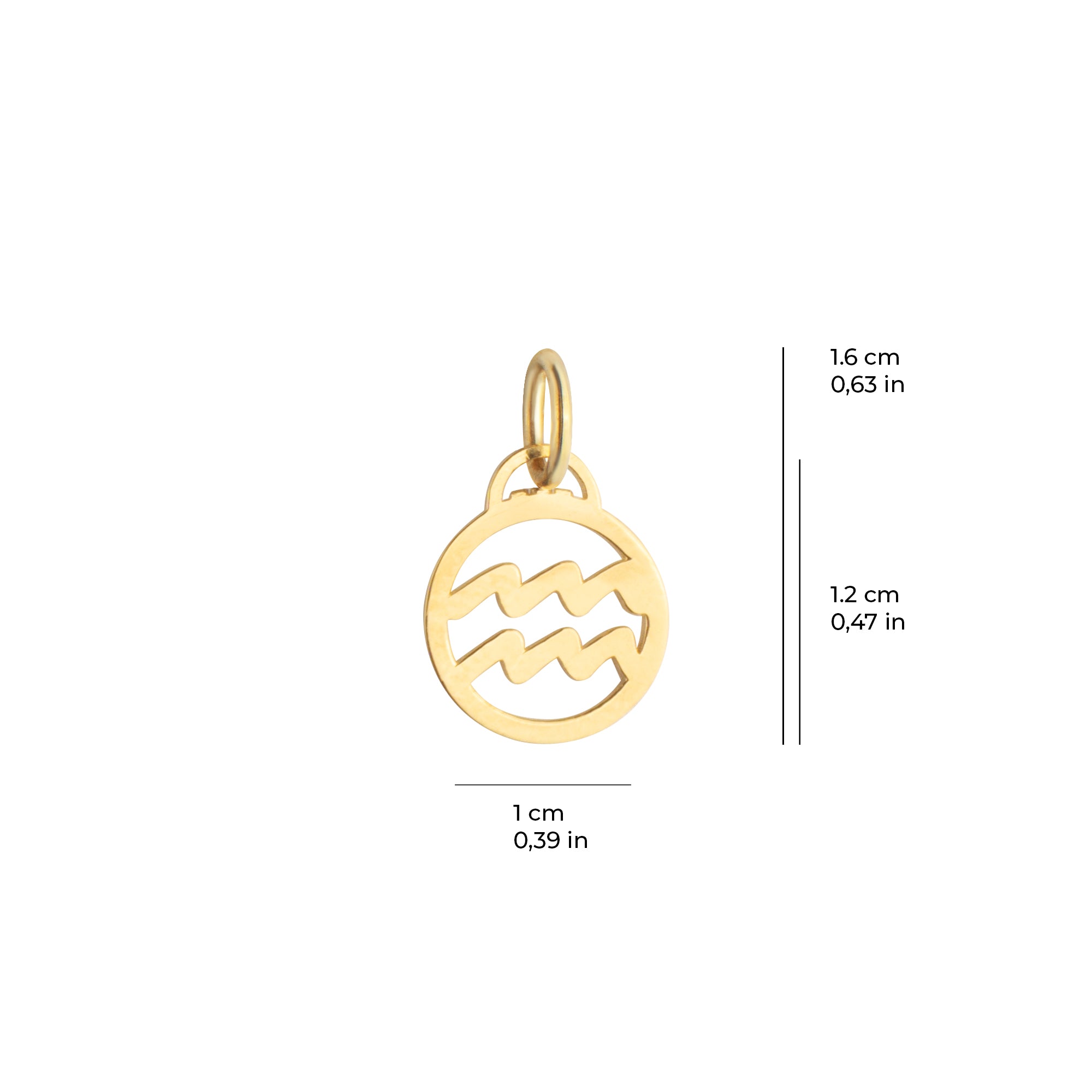 Altın Kova Burcu Kolye Ucu 14 Ayar