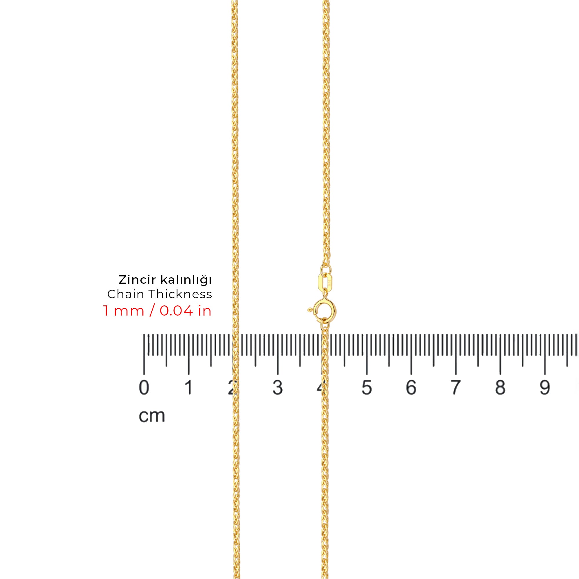 Wheat Altın Zincir 14 Ayar