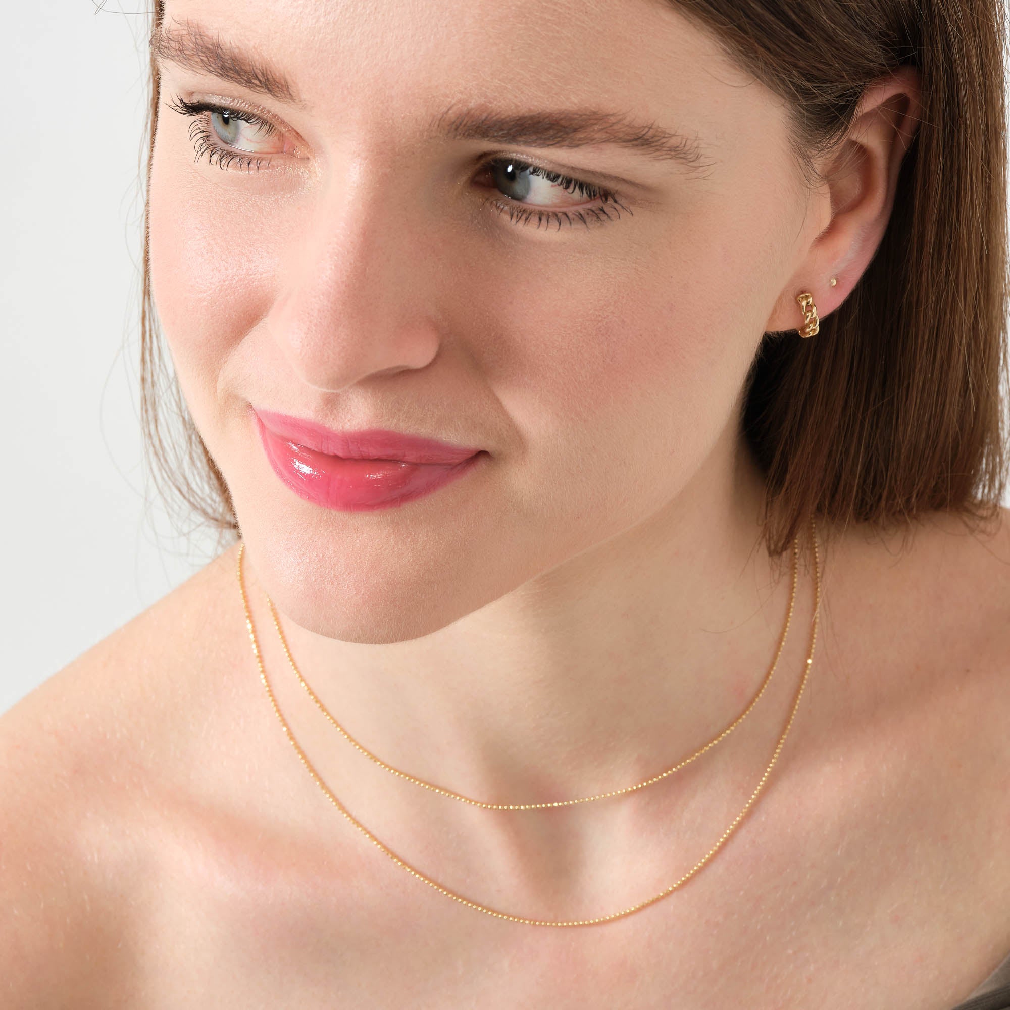 Top Altın Zincir Kolye 14 Ayar