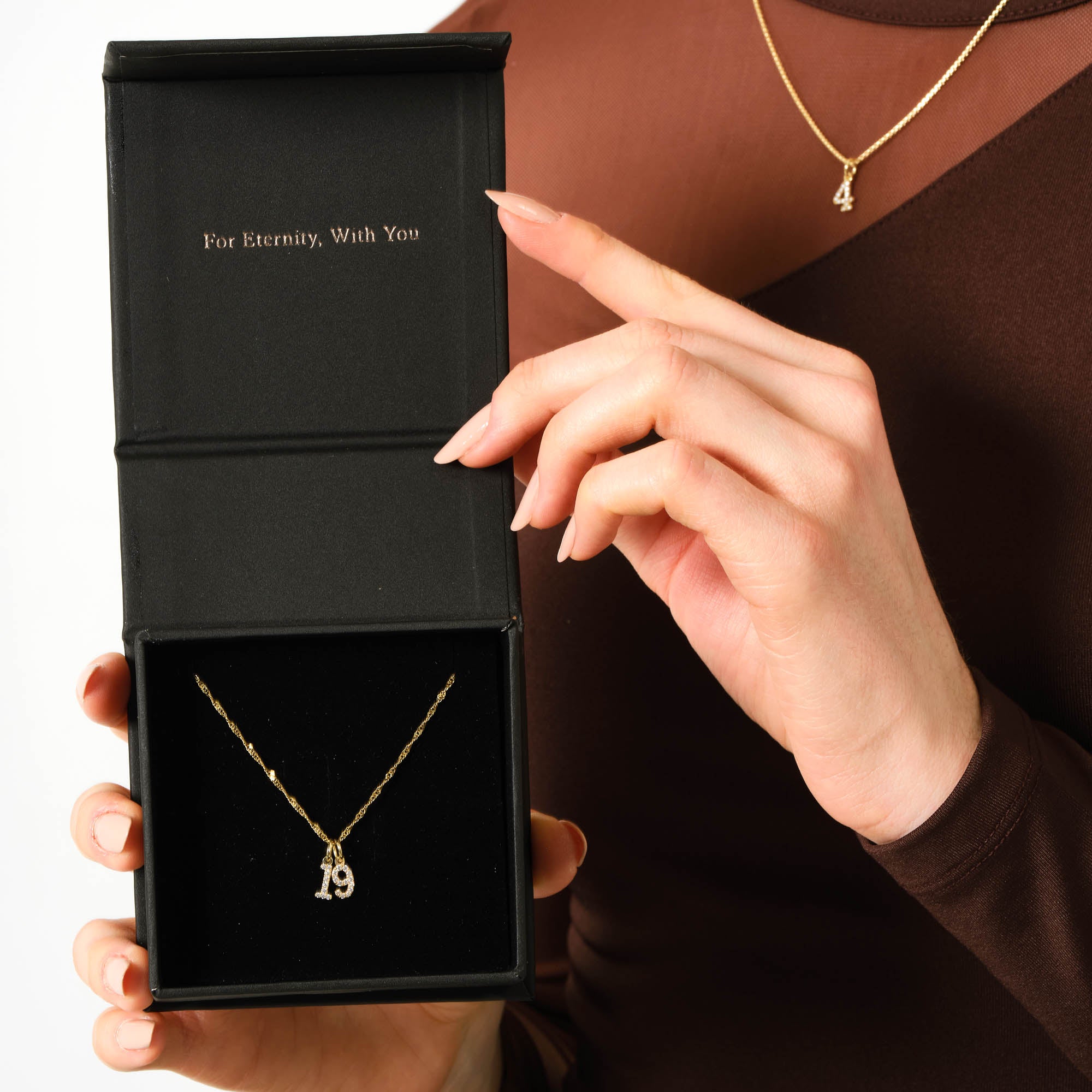 14 Ayar Altın Taşlı 1 Rakamı Kolye Ucu - Liderlik Sembolü Sayı Kolye